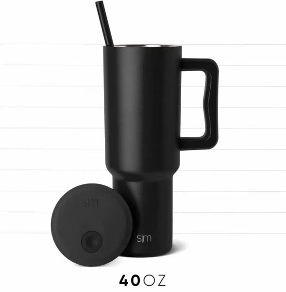 SIM Hot Pink 2.0 Gobelet en acier inoxydable de 40 oz avec logo poignée couvercle paille grande capacité tasse de bière bouteille d'eau revêtement en poudre tasse de camping en plein air deuxième génération