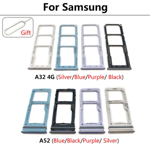 Plateau de carte SIM SD pour Samsung A52 A72 A32 Pièce de tiroir adaptateur de l'adaptateur de sous-cope