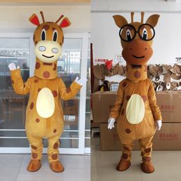 Simbok giraf cartoon figuur kostuum dierpop kostuum full body pullover volwassen slijtage slijtage kleding show rekwisieten mascotte