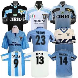 SIMEONE 1989 1990 maillots de football rétro Vintage 1991 92 95 98 99 00 01 14 NEDVED SALAS GASCOIGNE NESTA maillot de football classique VERON CRESPO MIHAJLOVIC