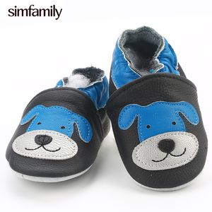 [simfamily] Chaussures antidérapantes pour bébé en cuir souple Bébé Garçons Filles Chaussures pour bébés Pantoufles 0-6 6-12 12-18 18-24 Premiers marcheurs LJ201104