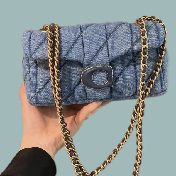 Sac de créateur simple 10a en denim lisse matelassé tabby 26 sacs à bandoulière de luxe de grande capacité pour femmes sacoche élégante sac à bandoulière en or plaqué doux de qualité supérieure xb153 C4