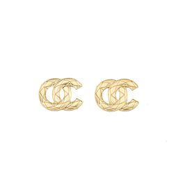 Simple 18K chapado en oro Diseñadores de la marca Letras Stud Pendientes Mujeres geométricas Crystal Rhinestone Pearl Earring Party Fashion Jewerlry Accesorios Regalos