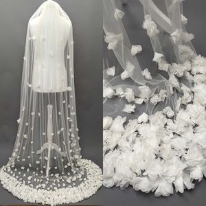 Applications florales 3D simples Veil de mariage de 3 m de long Veille de mariée royale spéciale avec un peigne voile accessoires de mariage