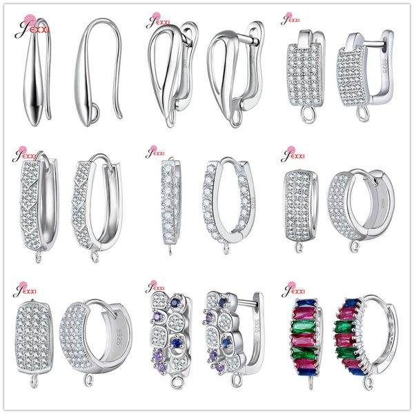 Boucles d'oreilles simples en argent Sterling 925 crochets pour femmes bricolage boucles d'oreilles fil d'oreille fabrication de bijoux fermoirs accessoires