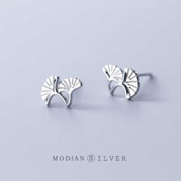 Boucles d'oreilles simples en argent sterling 925 Morning Glory pour femmes et filles, bijoux mignons hypoallergéniques avec bouchons d'oreilles 210707