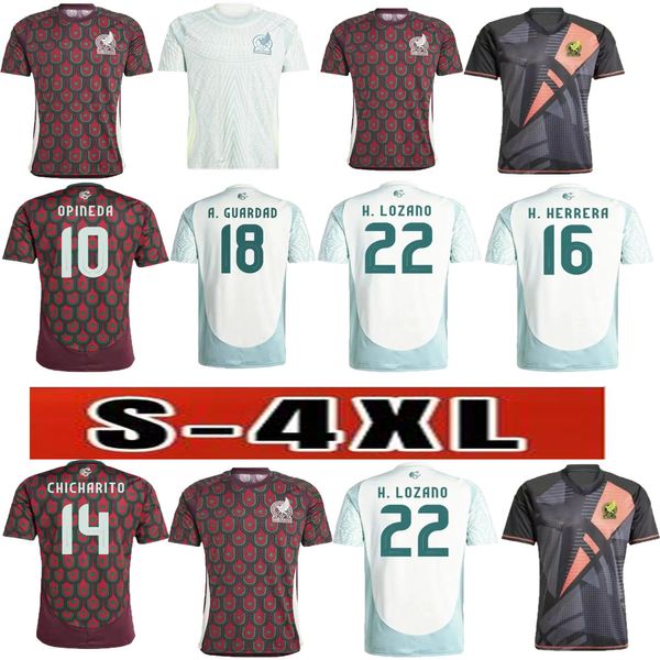 Simple y cómodo Top calidad de Tailandia 24 25 copa MÉXICO camisetas de fútbol México Kit camiseta de fútbol camisetas de fútbol rojas y blancas CHICHARITO LOZANO Hombres conjuntos uniforme