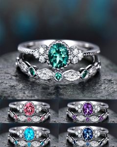 Eenvoudige en modieuze sieraden zirkoon ring vrouwelijke legering saffier ringen Voor LadyGirls Promise ringen Maat 56789105246799