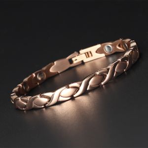 Pulsera creativa simple y versátil para niñas, imán para la salud, joyería de acero de titanio chapado en oro para mujeres, regalo de amor para esposa