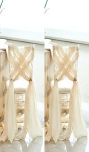 Eenvoudige Strand Bruiloft 2016 Nieuwe Chiffon Stoel Sjerp Elegante Op Maat Gemaakte Fabriek Stoelhoezen Voor Romantische Bruiloft Goedkope Criss Cr6148918