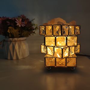 Eenvoudige slaapkamer licht luxe vier verdiepingen kristal tafellampen Himalaya rose zout lamp prinses nachtkastje nachtverlichting