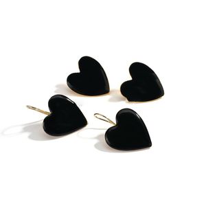 Simple Black Gold Color Heart Shape Drop Earrings voor Vrouwen Unieke Ontwerp 2020 Nieuwe Mode Minimalistische Verklaring Oorbel