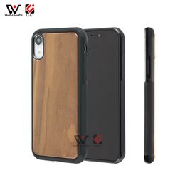 Étuis de téléphone pour hommes en bois TPU vierge simple antichoc pour iPhone 6s 7 8 Plus 11 12 Pro Max Xs Xr X Logo personnalisé gravé étui de couverture arrière en gros