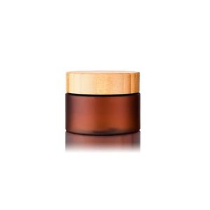 Eenvoudige Body Butter Cream Container Verpakking Flessen 150ml 250ml Amber HUISDIER Cosmetische 8Oz Plastic Pot Met schroefdop Bamboe Houten Deksel