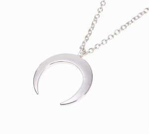 Simple Boho Luna colgante collar cadena de eslabones cadenas de media luna oro plata Metal verano media luna collares joyería regalo