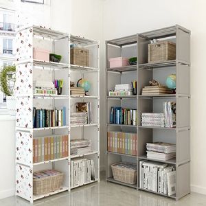 Eenvoudige Boekenplank Opbergkast Opvouwbare Meerlaagse Garderobe Slaapkamer Houders Boekenkast Boek Organisator Puin Rek Plank 240314