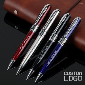 Eenvoudig Business Metal Neutral Pen Gratis Laser Engraving Logo Banquet Geschenk Custom Ballpoint Pens School Office Levers Groothandel