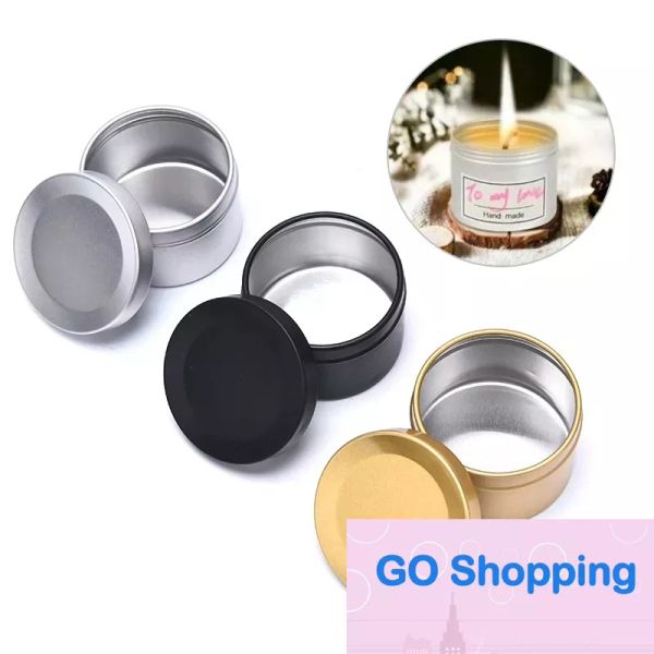 Pots de bougie simples 3oz 4oz avec couvercles, mini boîte en fer blanc, boîtes d'emballage de pots scellés, bijoux, bonbons, petites boîtes de rangement, pièces de monnaie, boucles d'oreilles, écouteurs, valises cadeaux