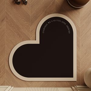 Tapis simples tapis de sol de chevet en forme de coeur créatif tapis de pied de décoration en cuir