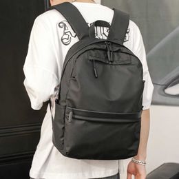 Eenvoudige casual herenrugzak Black Oxford Backpack Men Women Hoge capaciteit Unisex Student Schoolbag Boektas Laptop Backpacks 230411