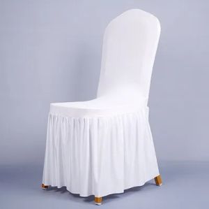 Housse de jupe de chaise Simple, housse de protection de chaise pour Banquet de mariage, décor, jupe plissée, housse de chaise en Spandex élastique