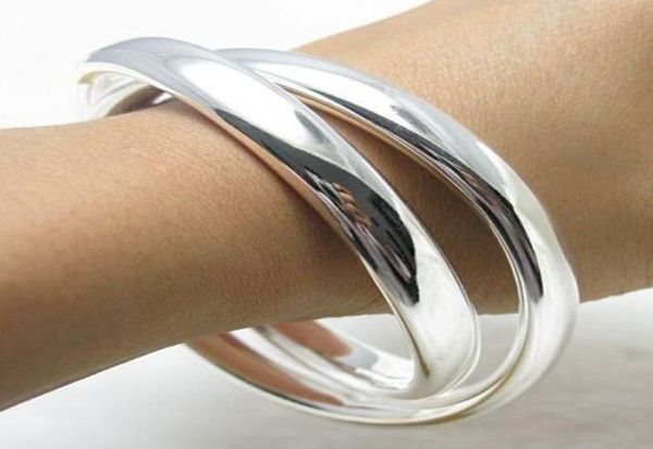 Simple Chic 925 Sterling Silver Cuff Bracelet Fashion Classic Bangles Bijoux pour femmes Bracelets ouverts de mode Fashion Bracelets 8054602