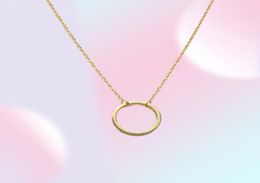 Eenvoudige cirkel hangers ketting eeuwigheid ketting karma infinity zilvergoud minimalistische sieraden ketting dainty cirkel 7772719