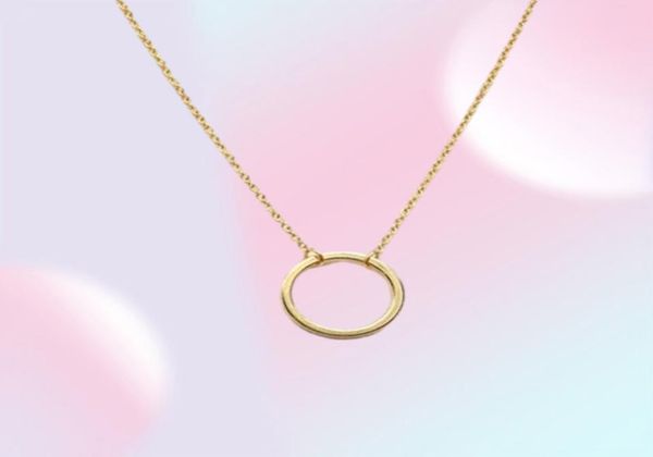 Collier pendentifs cercle simple collier éternité Karma infini argent or bijoux minimalistes collier cercle délicat 9012364