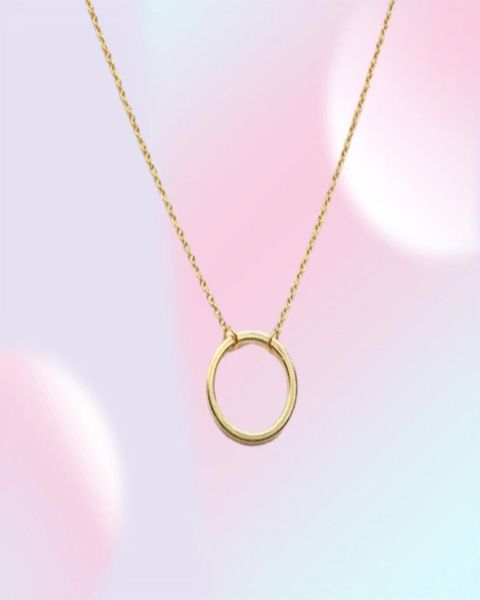 Collar de colgantes de círculo simple Collar eternidad Karma Infinity Plate Gold Goldy Jewelry Collar de delicado círculo 6516803
