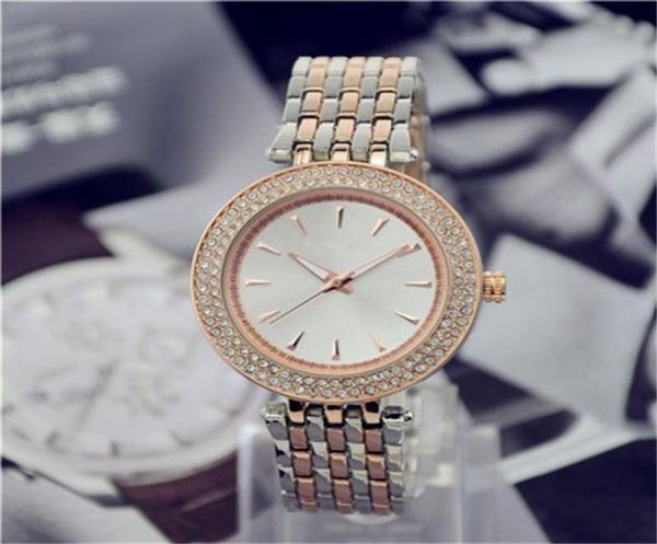 Estilo de diseño clásico simple Fashion Luxury Double Crystal Diamond MA039am Relojes de cinturón de acero cuarzo grande dial dams cuarzo wa4089900
