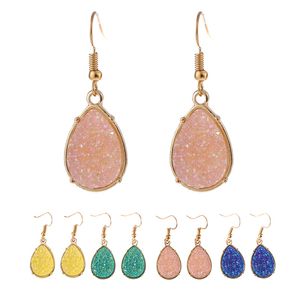 Boucles d'oreilles Druzy plaquées or pour femmes et filles, bijoux simples et colorés, décor de Club de fête, accessoires de mode