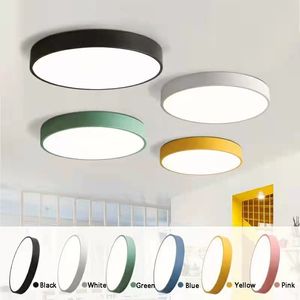 Eenvoudige kleurrijke ronde acryl plafondlamp creatieve slaapkamer kinderkamer gangpad led plafondlamp