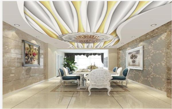 Simple créatif 3D relief tridimensionnel plafond mural Art peinture salon chambre plafond toile de fond papier peint 3D7519261