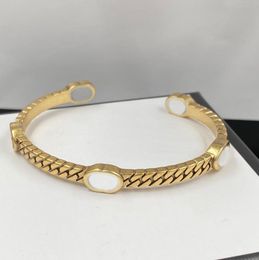 Bracelets de manchette simples hommes femmes or argent entrelacé lettre Bracelet Bijoux dame Couple cadeau Top qualité Designer Bijoux Bracelet
