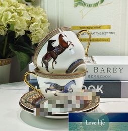 Copa simple de taza y platillo pareja taza doble té de té traje de moda de té cerámico regalos personalizados