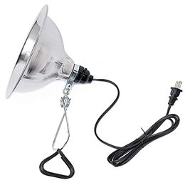 Lámpara de abrazadera simple de lujo con reflector de aluminio de 8,5 pulgadas, casquillo E26 de hasta 150 vatios (no incluye bombilla), cable SPT-2 18/2 de 6 pies, 1 paquete, plateado