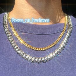 Eenvoudig ontwerp 925 sterling zilver 18K vergulde 12 mm brede zilveren Cubaanse kettingarmband hiphop sieraden ketting voor mannen vrouwen
