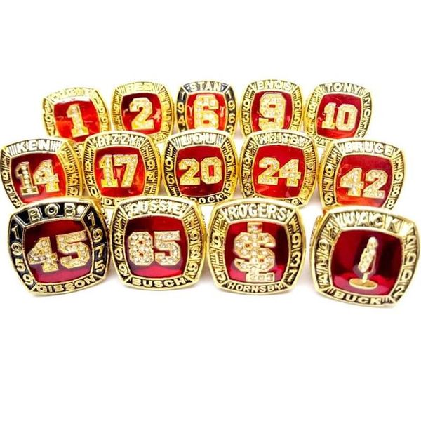 Bague de champion en alliage de conception simple pour hommes Cardinal Hall of Fame World Series 14 Sets204G