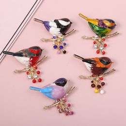 Eenvoudig design Alloy Oil-druppelen Bird broche mode persoonlijkheid dieren corsage mannen vrouwen pin kleding sieraden cadeau