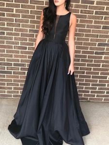Robe de bal noire au Design Simple, ligne a, longue robe de soirée pour femmes, à la mode, pour Occasions spéciales, sur mesure