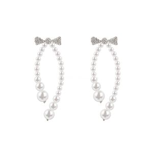 Boucles d'oreilles Design Simple nœud papillon grande longue goutte boucle d'oreille 2020 tendance perle boucles d'oreilles pour femmes Pendientes bijoux coréens