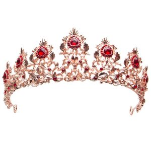 Eenvoudig design hart Crystal Bridal Wedding Tiara Crowns Elegant Sparkly Rhinestone Gevotte koperen meisjes feesthaaraccessoires