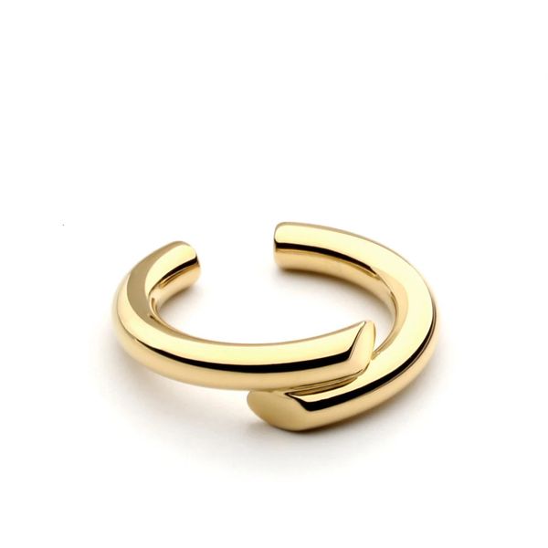 Symple de conception simple anneaux 100% en cuivre Gold Color Ring Jewelry Bague Femme Wedding Silver Gift For Women.240424