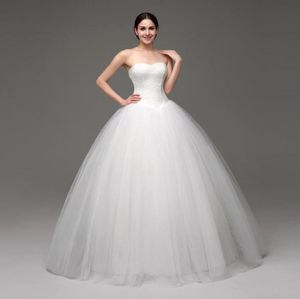 Eenvoudige ontwerp trouwjurken goedkope lieverd korset kanten tule bal jurk bruidsjurken witte ivoor ontwerper trouwjurk 2016 und4742748