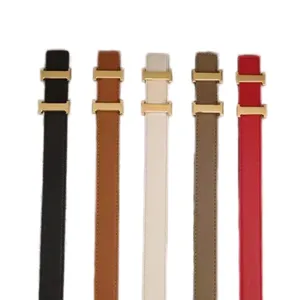 Ceinture de styliste Simple largeur 2.4cm, mode de loisirs en plein air, ornement de mode, ceintures en cuir fines de luxe rouge fa0122 H4