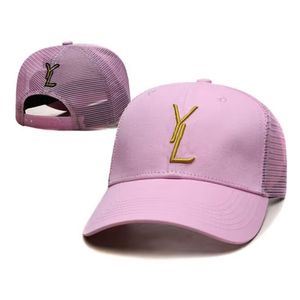 Chapeaux de créateurs simples pour hommes style avant-gardiste été lettres de couleur unie classique rose bleu chapeaux de baseball réglable impression broderie casquette gorras hj096 C4