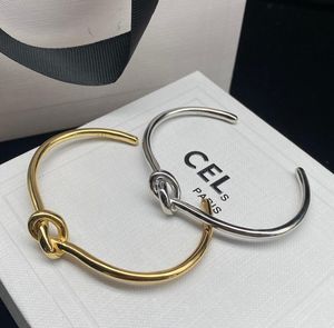 Eenvoudige Designer Knooparmband Manchet voor Vrouwen Mode Gouden Sier Armband Sieraden Hoge Kwaliteit Bruiloft Liefhebbers Cadeau