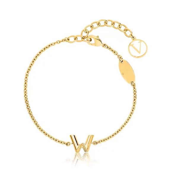 Lettre de créateur simple charme bracelet doré femme mode élégante bracelets de créateurs bracelets en acier inoxydable design de créateur