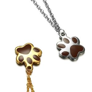 Pendentif patte de chien simple, colliers de couple pour femmes et hommes, bijoux à la mode en acier inoxydable pour le cou, cadeaux de noël pour petite amie, vente en gros