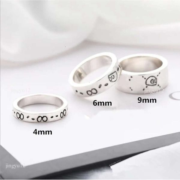 E-EFS Fashion Fashion Fairy Band Rings Couple Skull Design Party Shiny Men and Women Jewelry Gift for Lover Doe